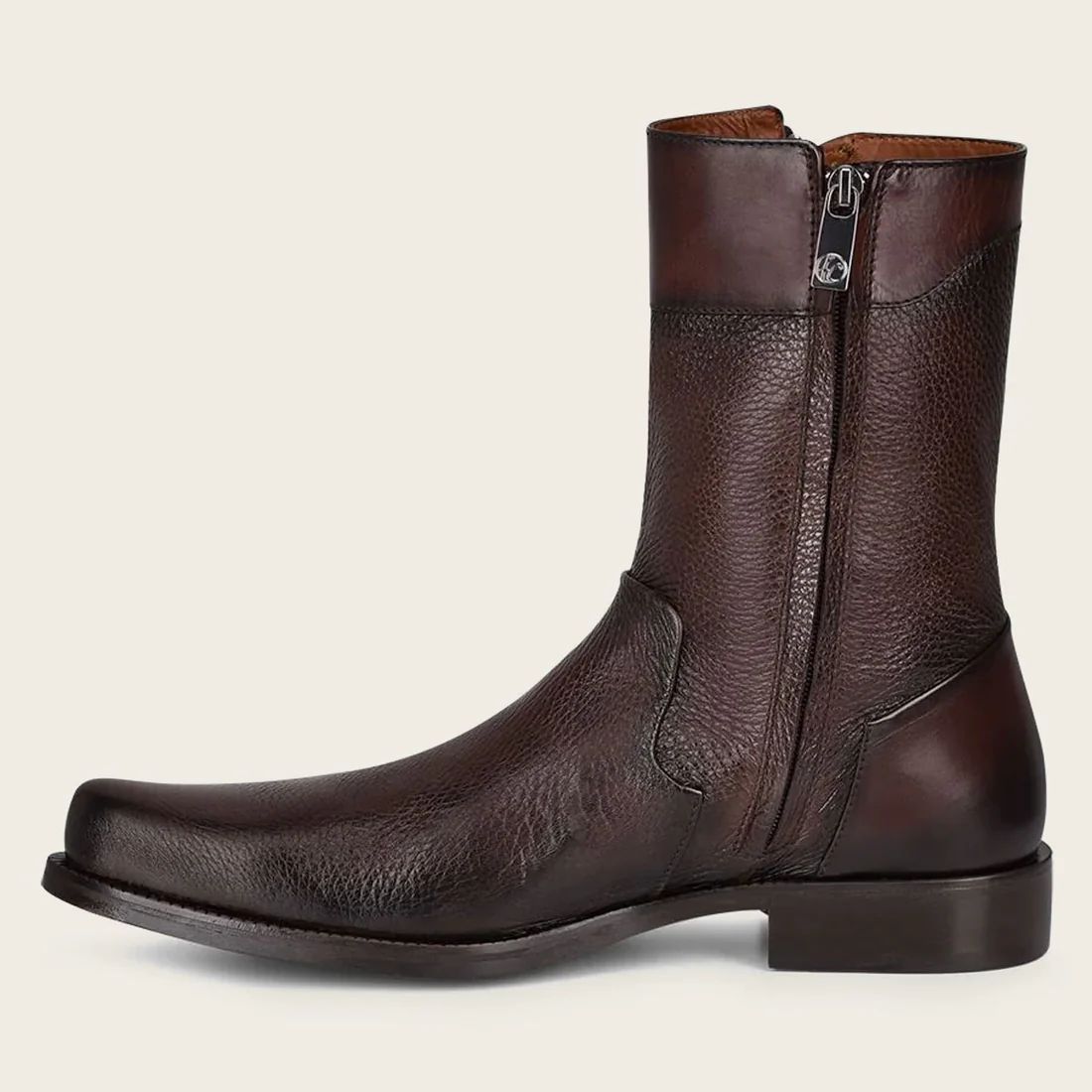 Cuadra | Hand-Painted Dark Brown Leather Boot