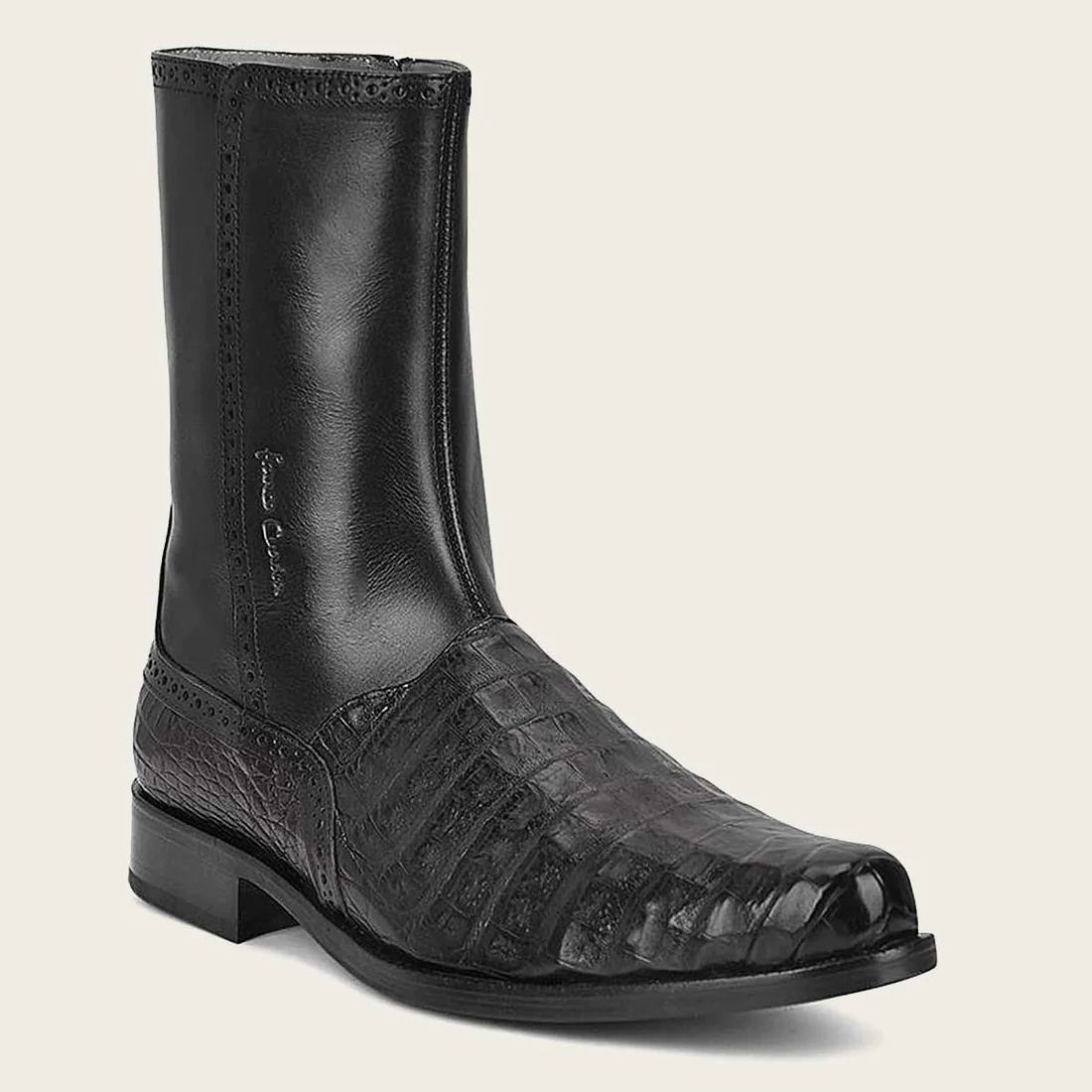 Cuadra | Hand-Painted Exotic Black Leather Boot
