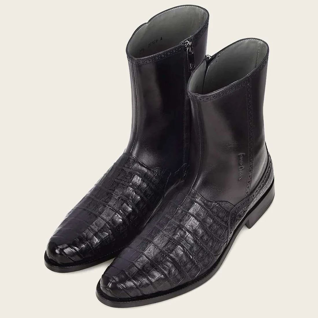 Cuadra | Hand-Painted Exotic Black Leather Boot