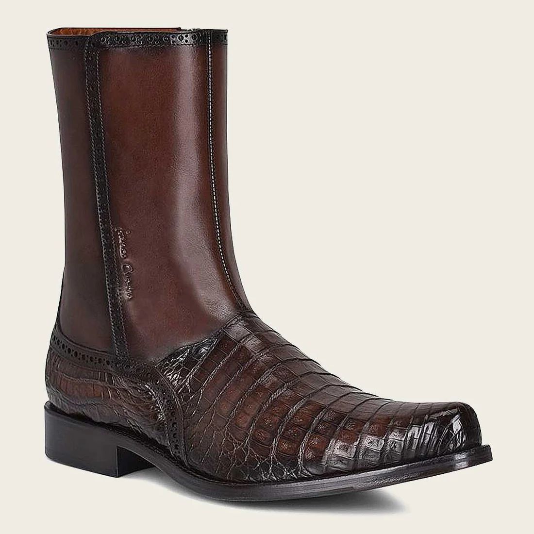 Cuadra | Hand-Painted Exotic Brown Leather Boot