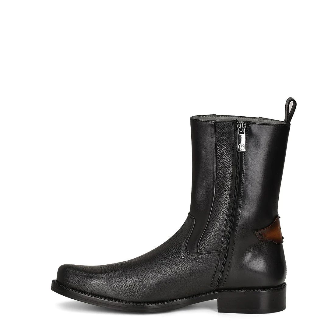 Cuadra | Hand-Painted Black Deer Leather Boot