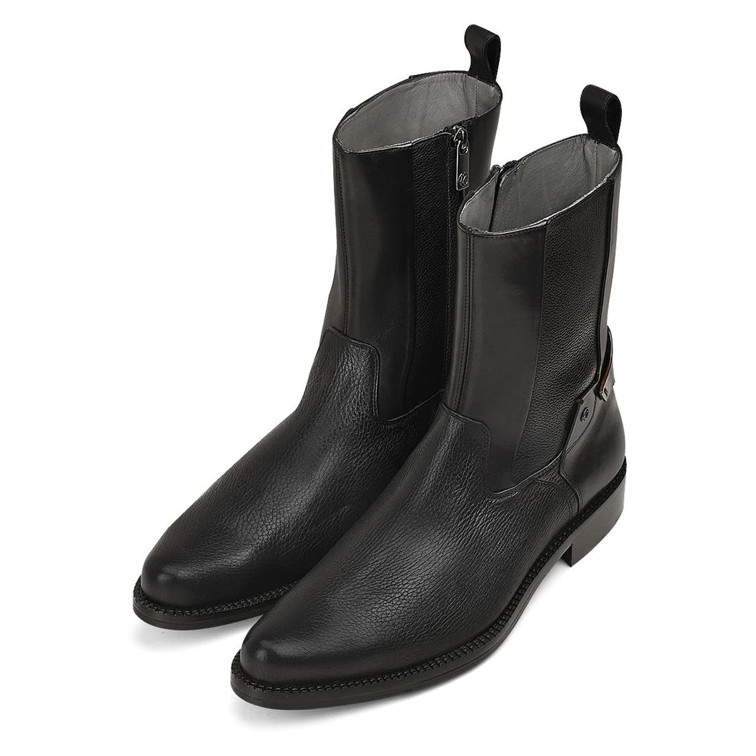 Cuadra | Hand-Painted Black Deer Leather Boot