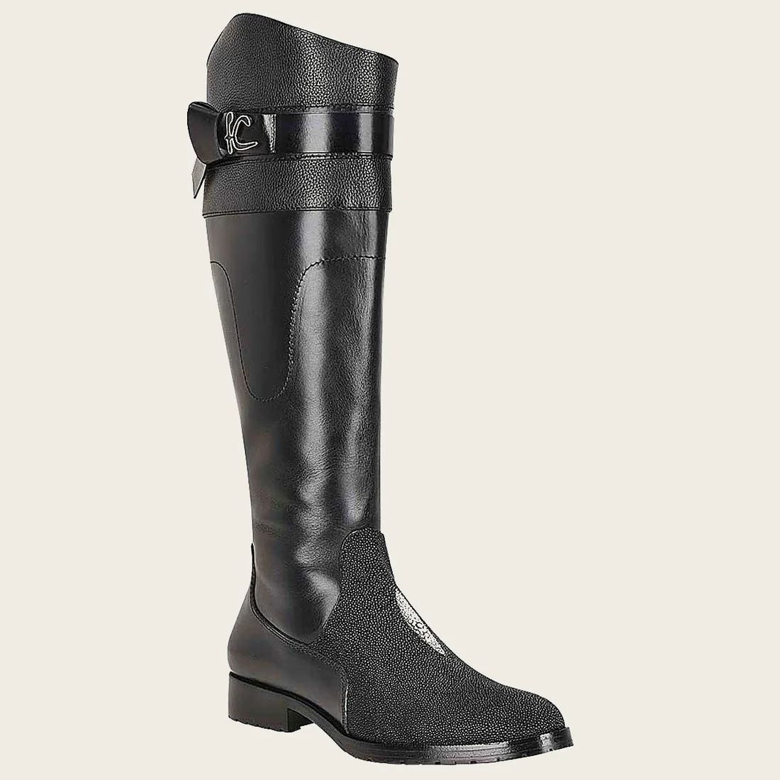 Cuadra | Black Exotic Stingray Riding Boot