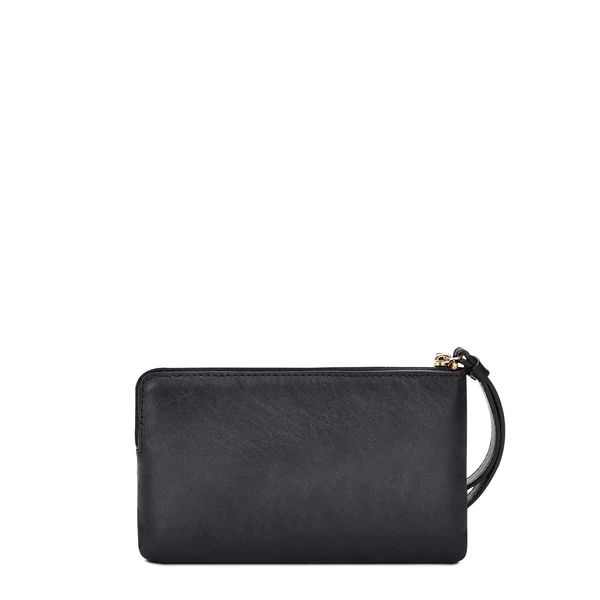 Cuadra | Black Cuadra Wristlet For Women With Hanging Cuadra Monogram