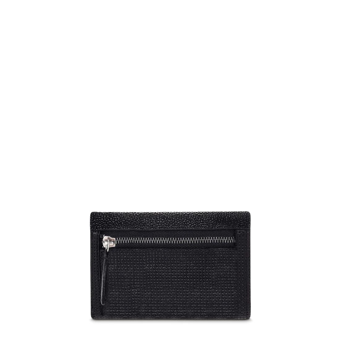 Cuadra | Engraved Black Leather Trifold Wallet