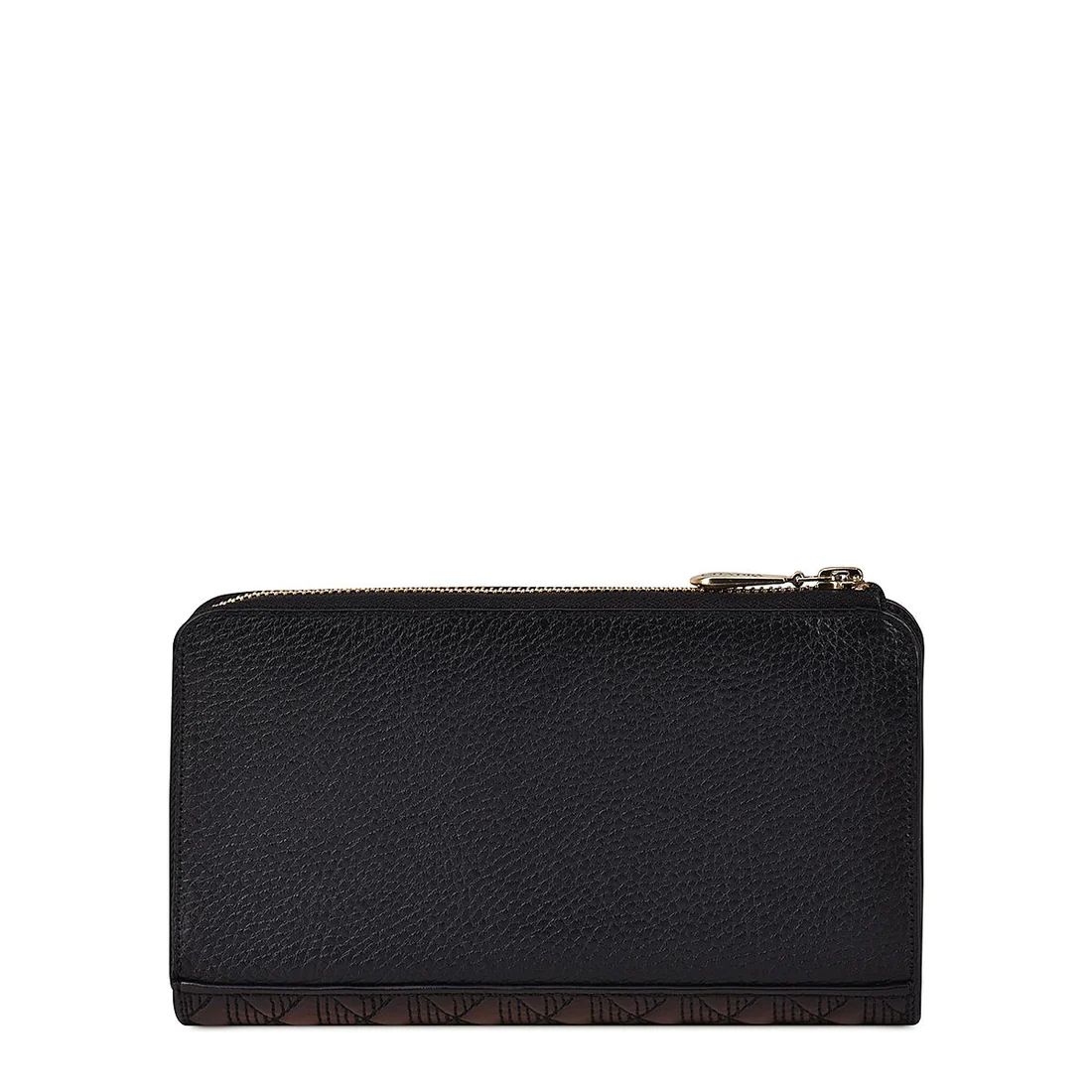 Cuadra | Embroidery Brown Leather Wallet With Geometric Motifs