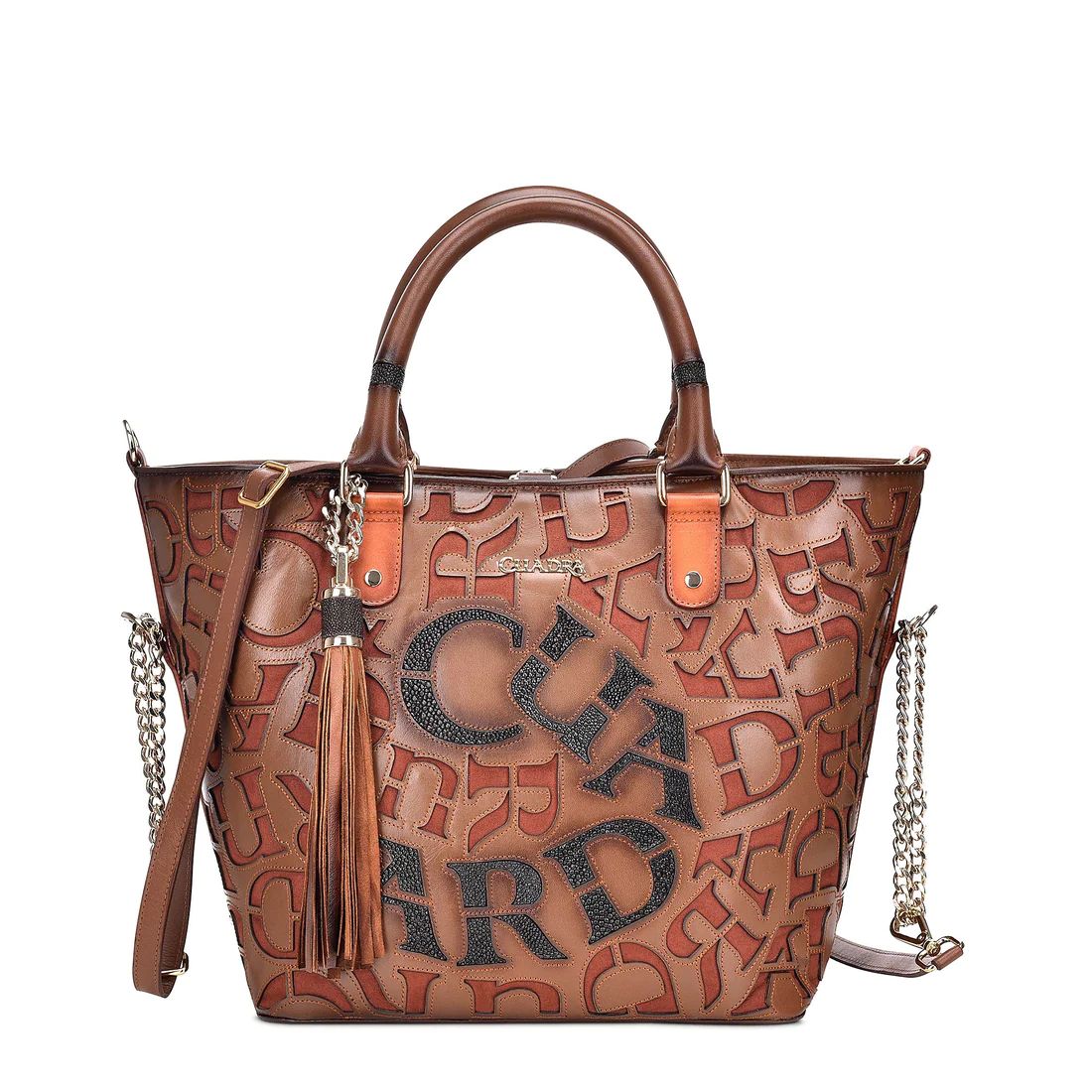 Cuadra | Laser Cut Honey Leather Tote Bag