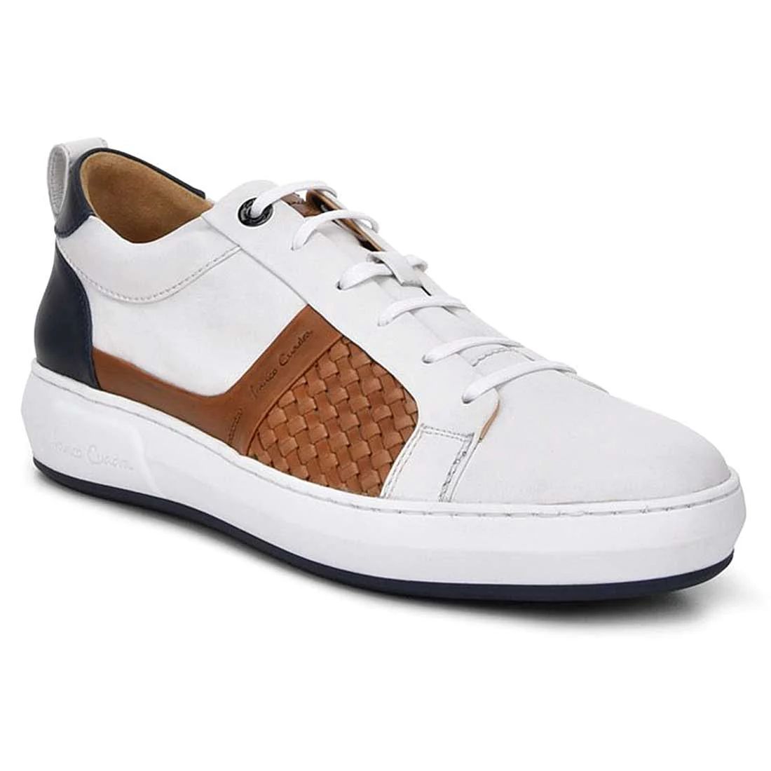 Cuadra | Hand-Painted Casual White Leather Sneakers