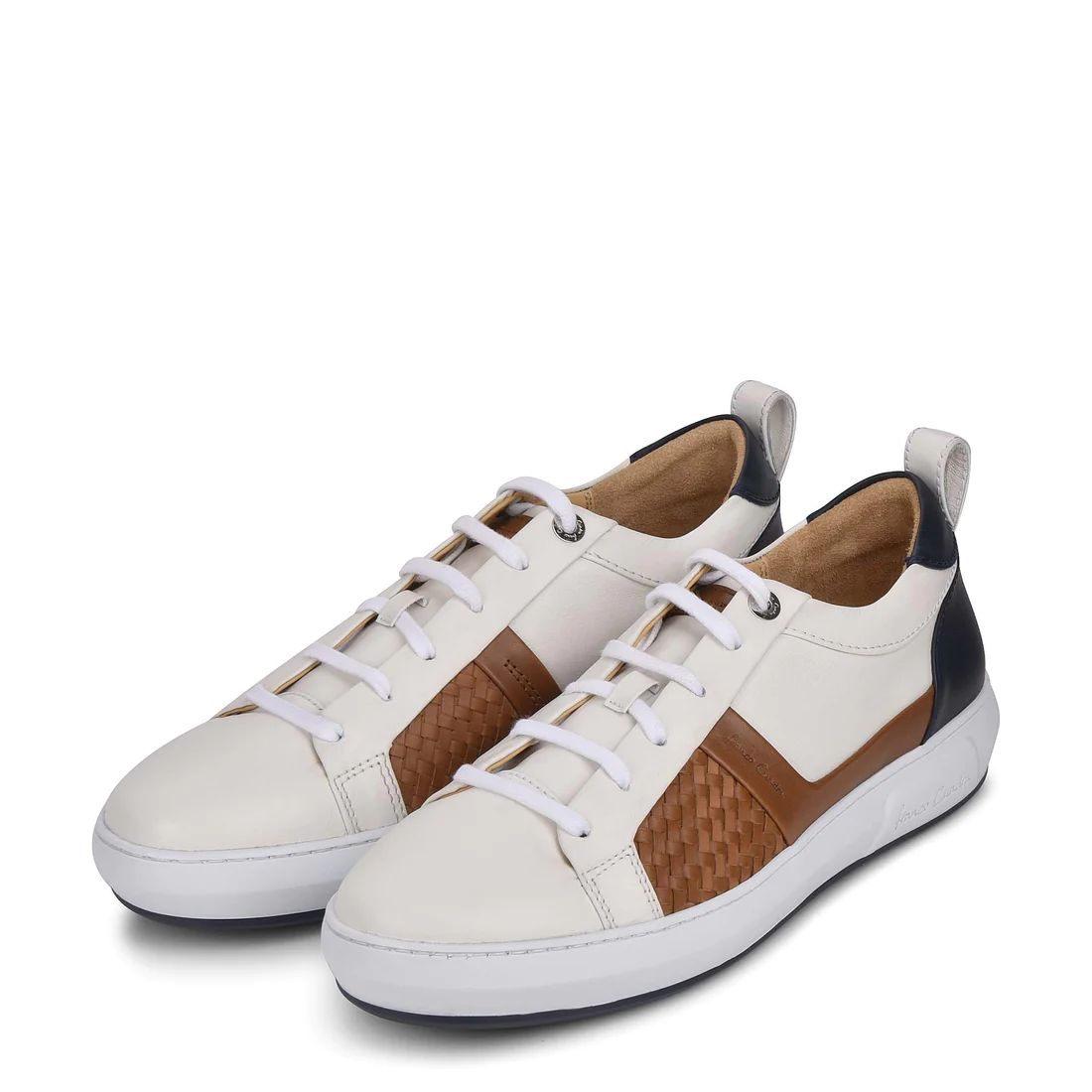 Cuadra | Hand-Painted Casual White Leather Sneakers