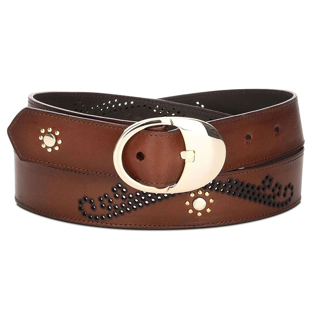 Cuadra | Perforated Honey Leather Belt
