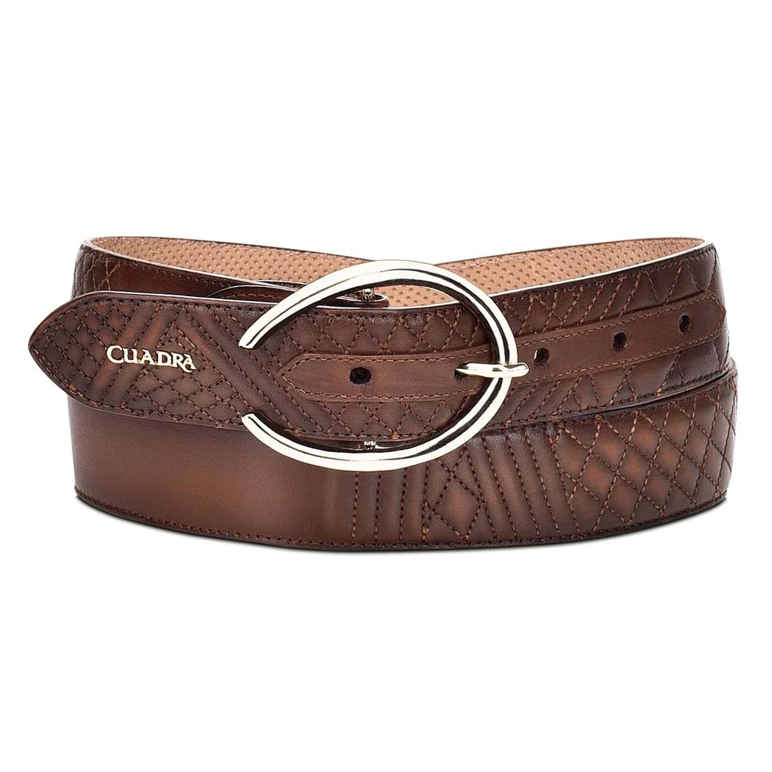 Cuadra | Embroidered Brown Leather Belt