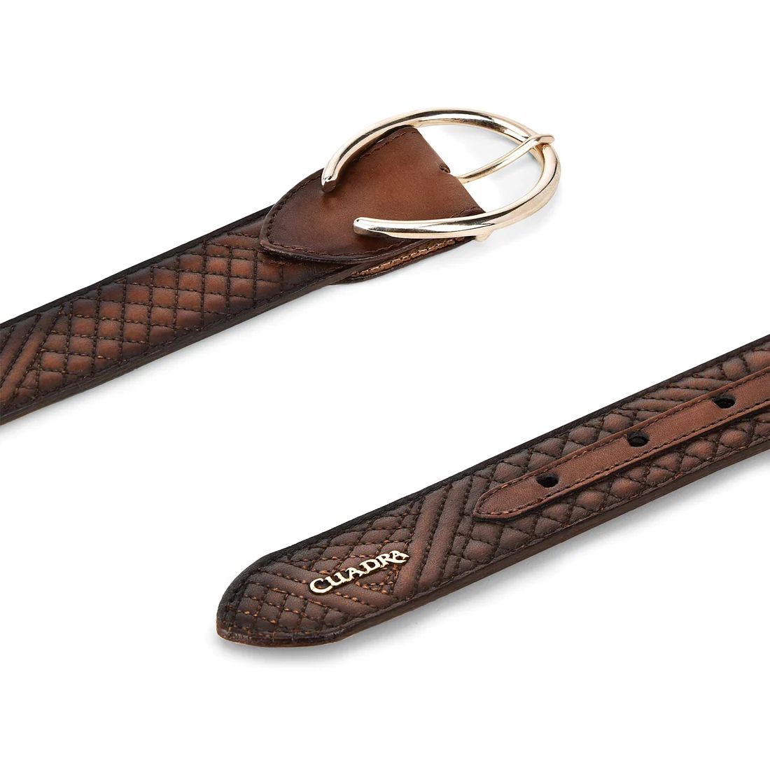 Cuadra | Embroidered Brown Leather Belt