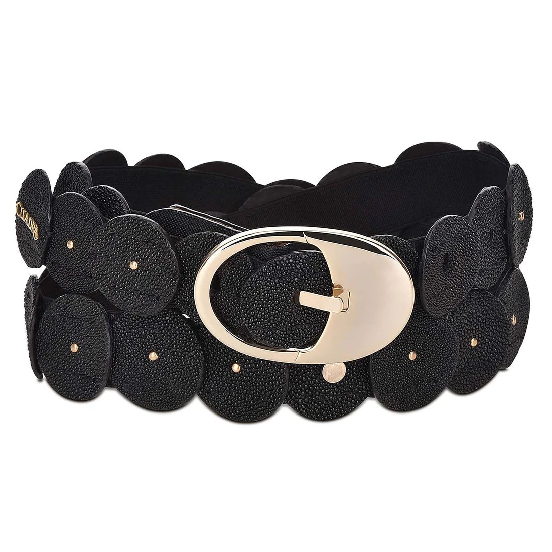 Cuadra | Patchwork Black Leather Belt