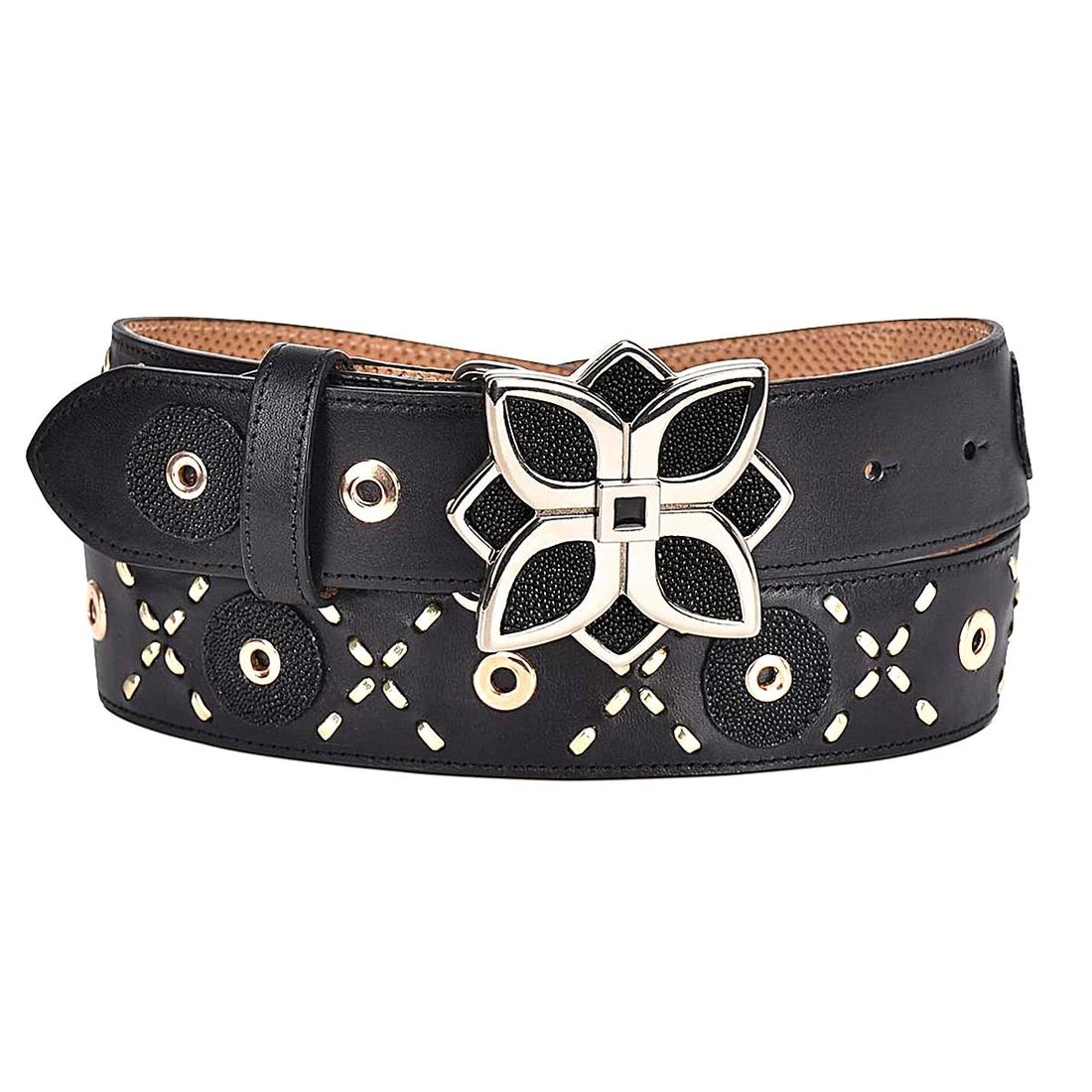 Cuadra | Handwoven Black Leather Belt