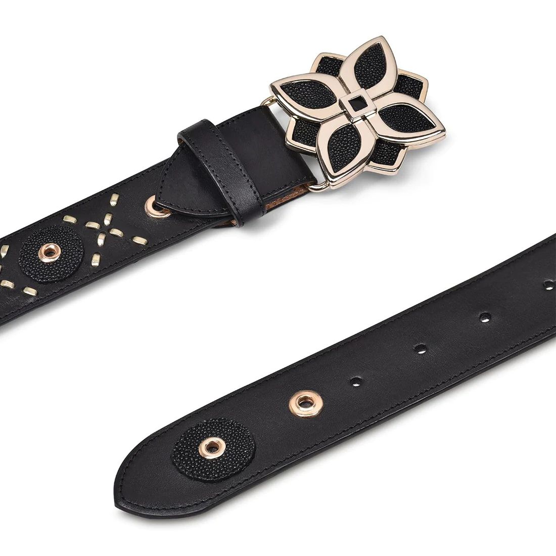 Cuadra | Handwoven Black Leather Belt