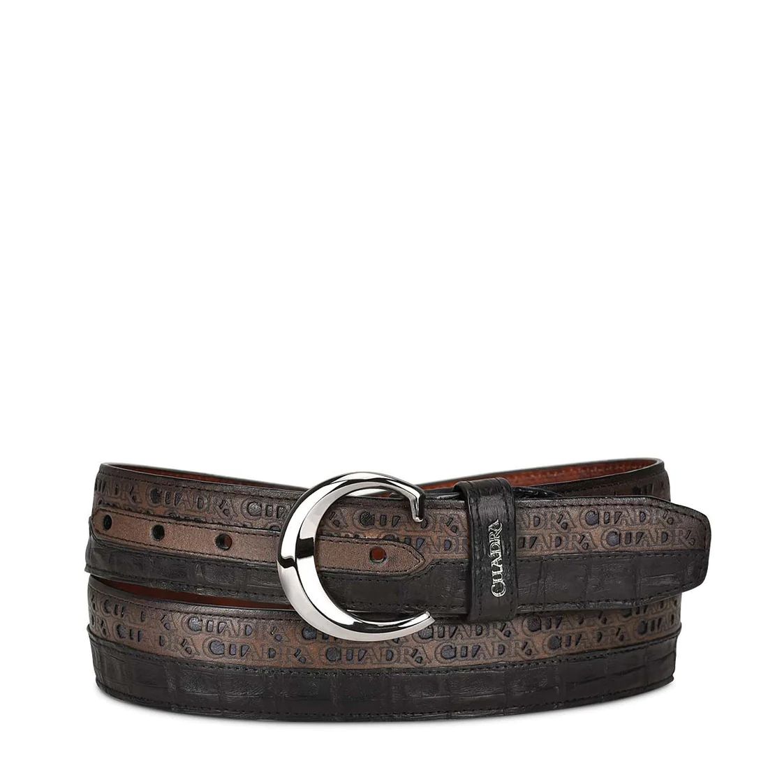 Cuadra | Engraved Exotic Bi-Tone Leather Belt
