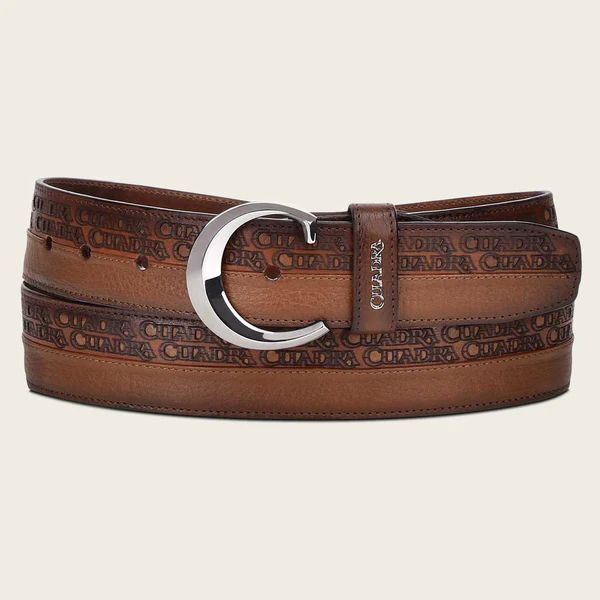 Cuadra | Engraved Honey Leather Belt