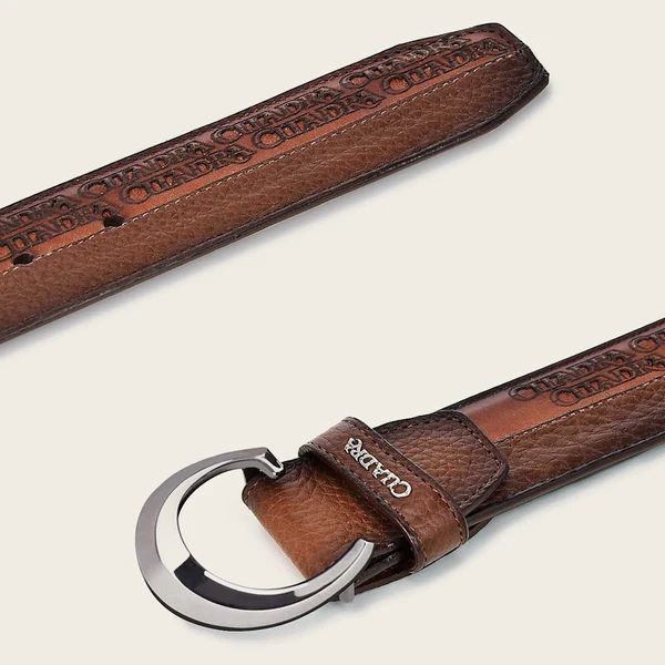 Cuadra | Engraved Honey Leather Belt