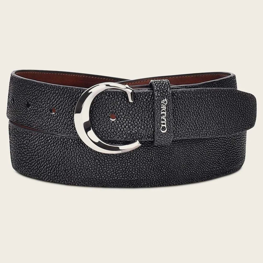 Cuadra | Exotic Black Leather Belt