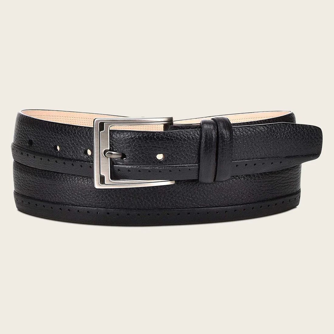 Cuadra | Perforated Black Leather Belt