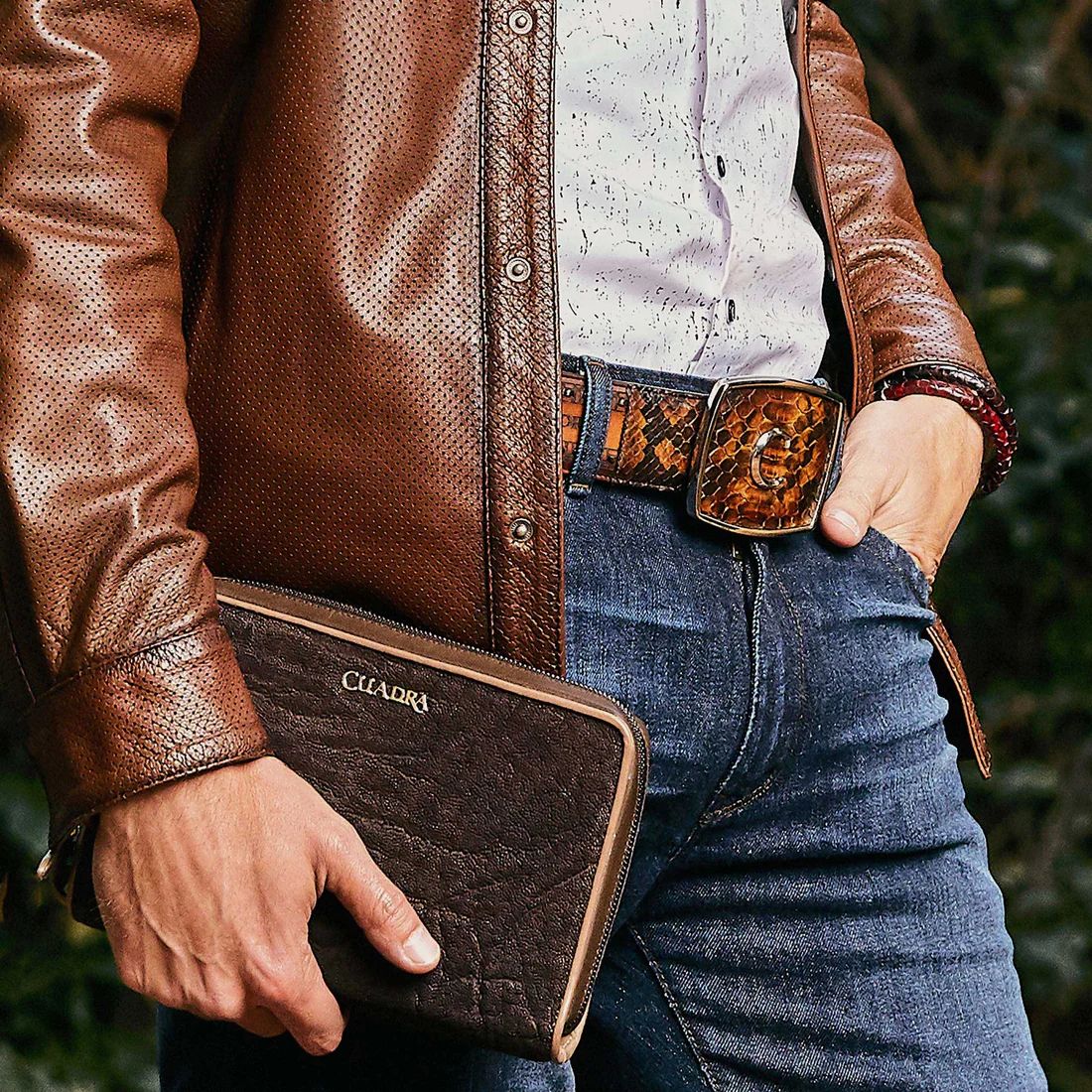 Cuadra | Engraved Honey Leather Western Belt