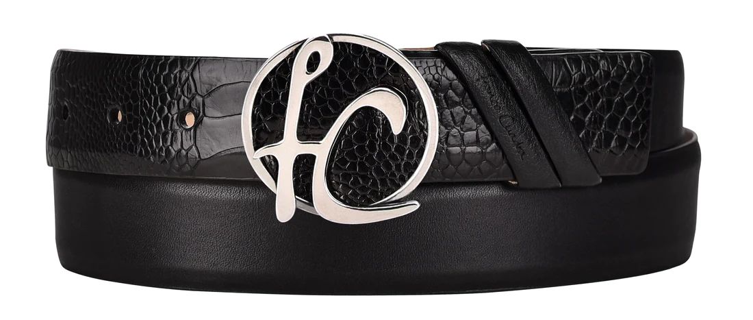 Cuadra | Franco Cuadra Exotic Black Leather Belt