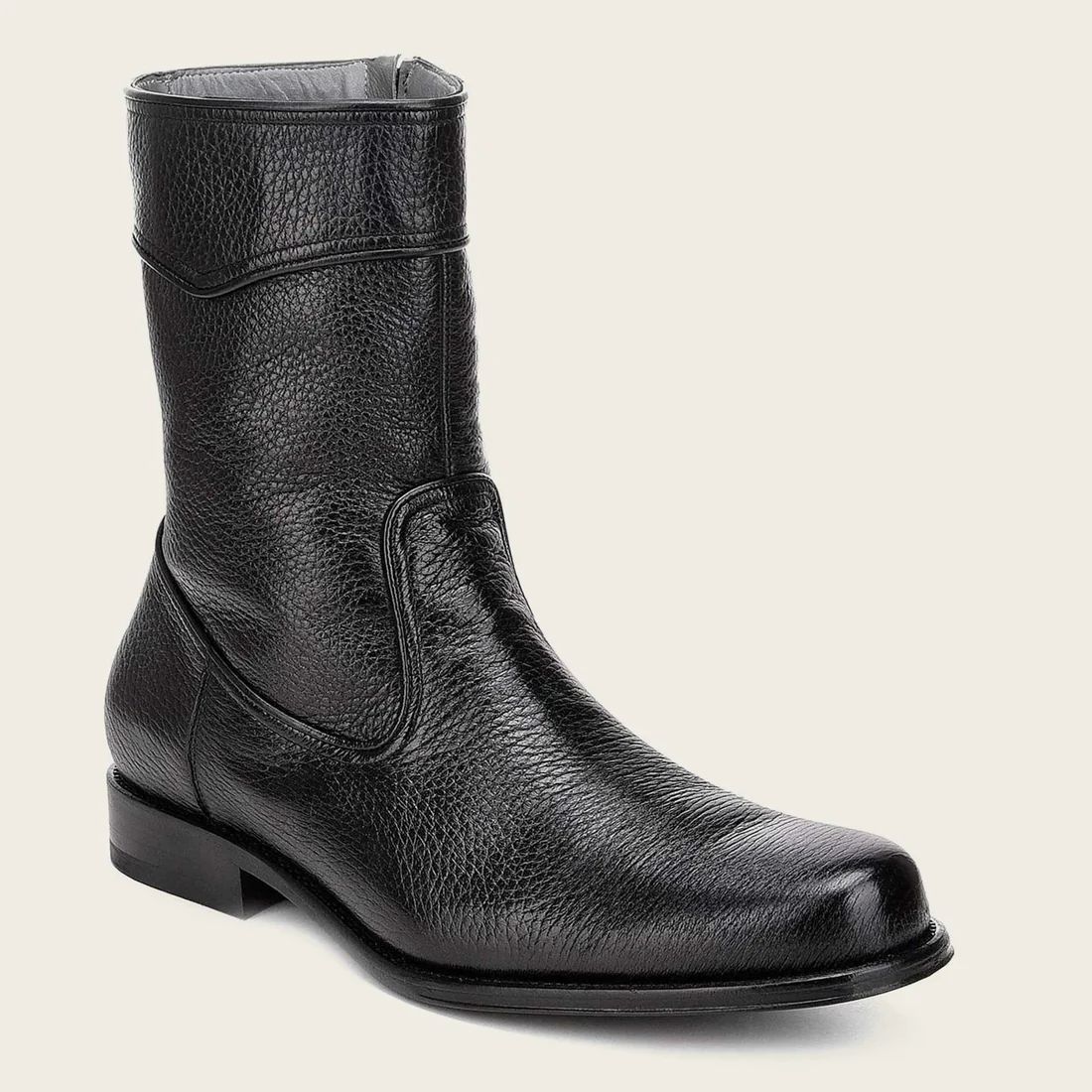 Cuadra | Hand-Painted Black Leather Boot With Bumped Rims