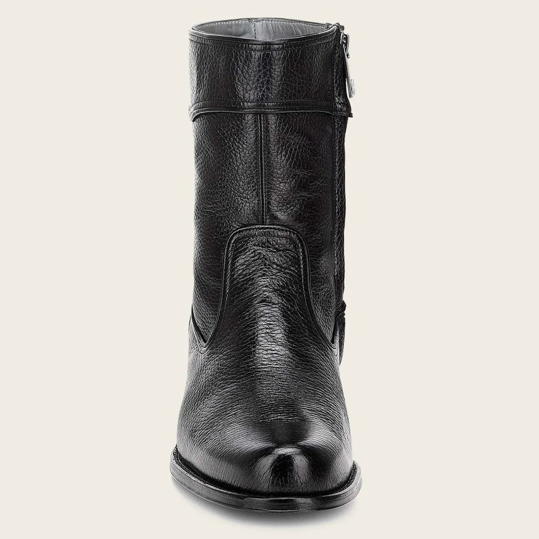 Cuadra | Hand-Painted Black Leather Boot With Bumped Rims