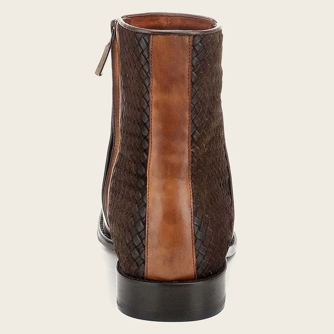 Cuadra | Hand-Painted Honey Leather Boot With Handwoven Application