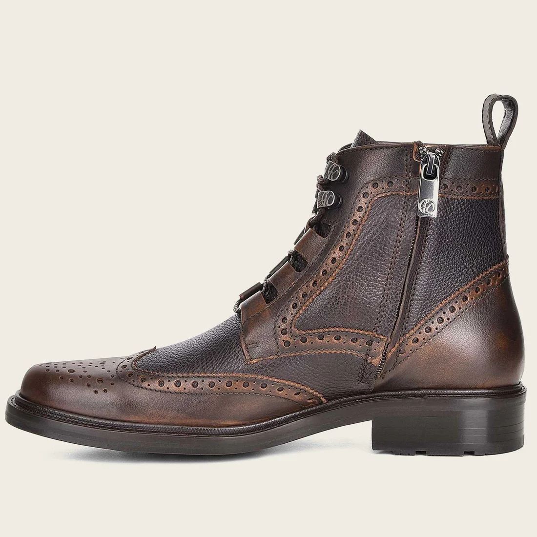 Cuadra | Hand-Painted Brown Bi Tone Leather Boot