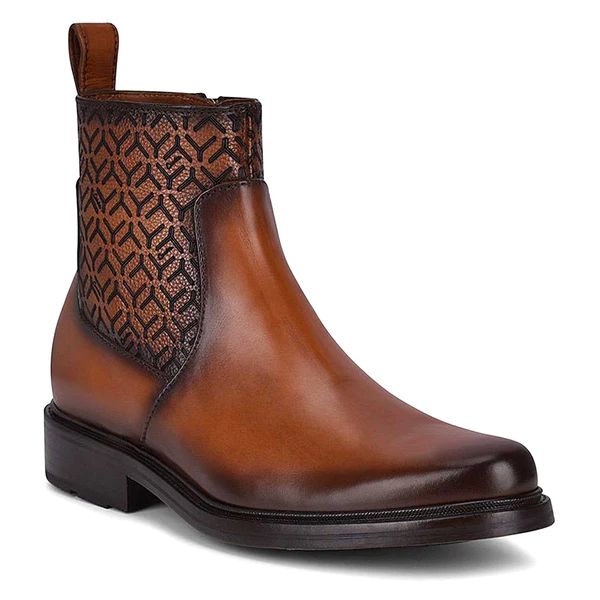 Cuadra | Hand-Painted Honey Leather Engraved Boot