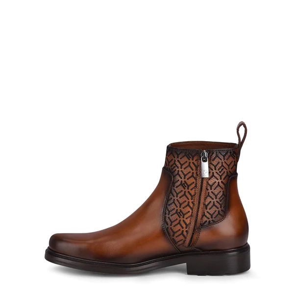 Cuadra | Hand-Painted Honey Leather Engraved Boot