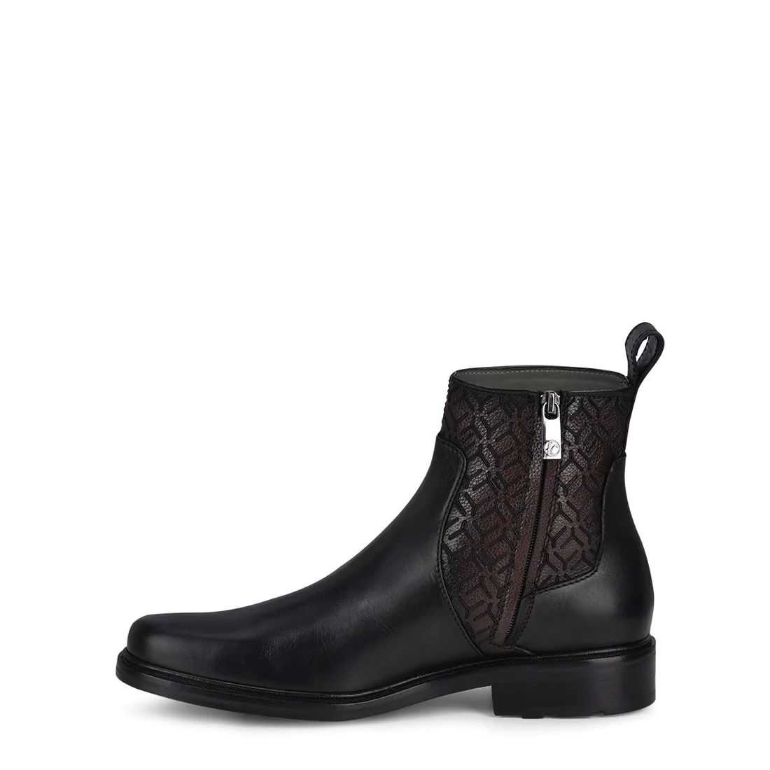 Cuadra | Hand-Painted Black Leather Engraved Boot