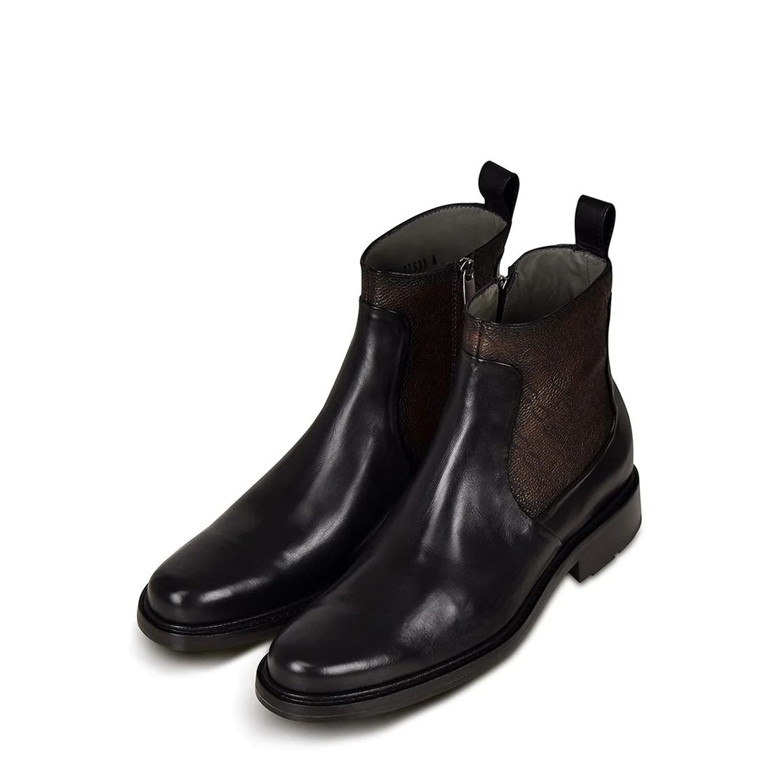Cuadra | Hand-Painted Black Leather Engraved Boot