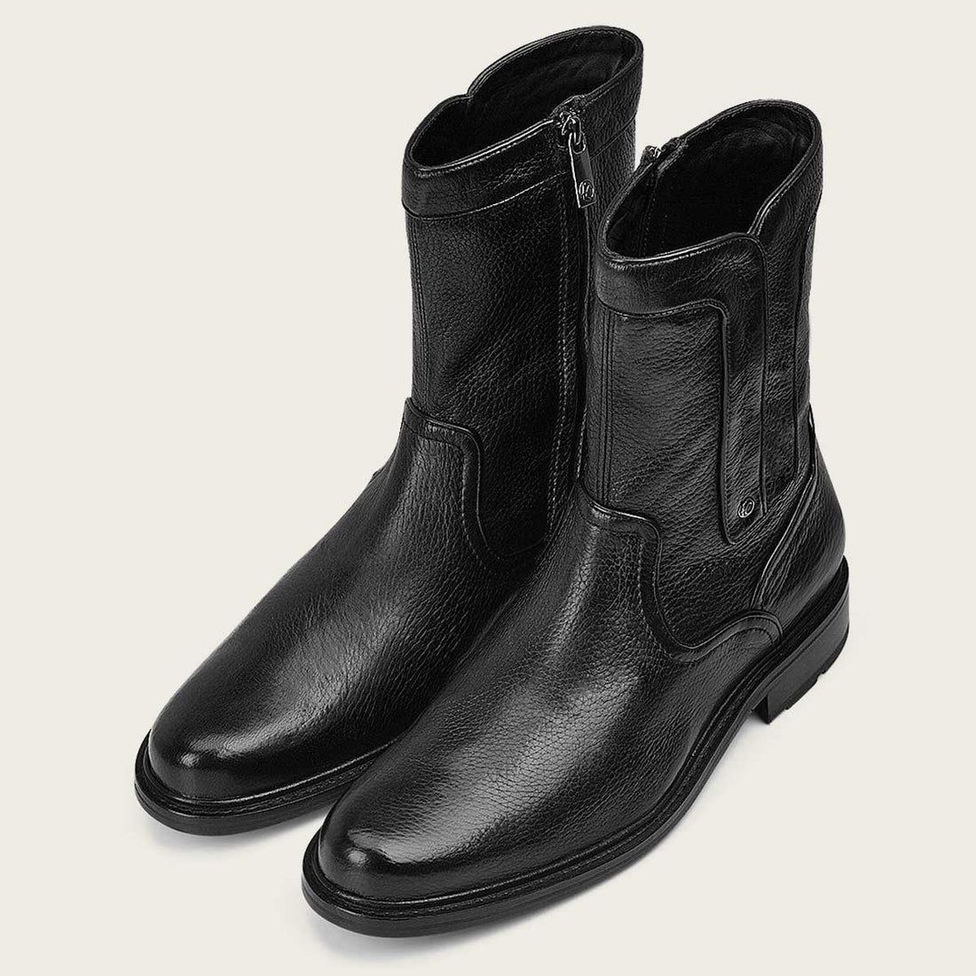 Cuadra | Hand-Painted Black Leather Dress Boot