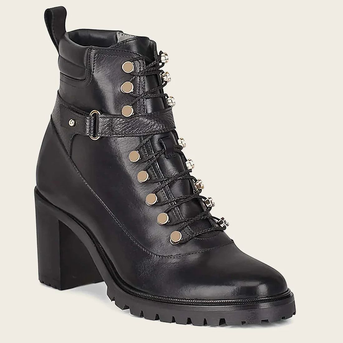 Cuadra | High Heel Urban Black Leather Bootie