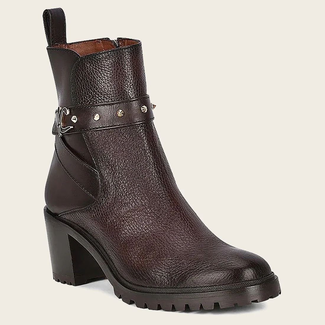 Cuadra | Dark Brown Deer Leather Urban Bootie