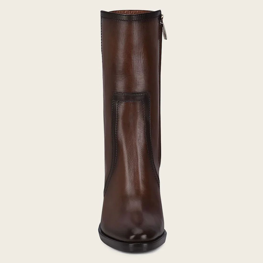 Cuadra | Brown Leather Bootie With Metallic Symbol